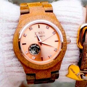 JORD Rose Gold Automatic Seagull 100%Natural Wood Strap & Case ⭐️⭐️⭐️⭐️⭐️